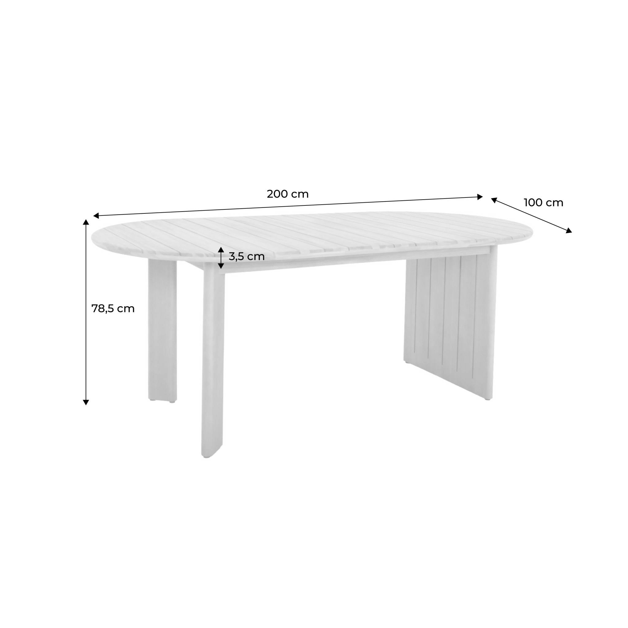 Table de jardin ovale bois d'acacia 6 places BOSCA