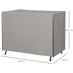 Funda Balancín Jardín Funda Columpio Jardín Exterior Cubierta de Columpio de Tela Oxford 600D con 2 Cremalleras Impermeable 205x124x164 cm Gris Claro