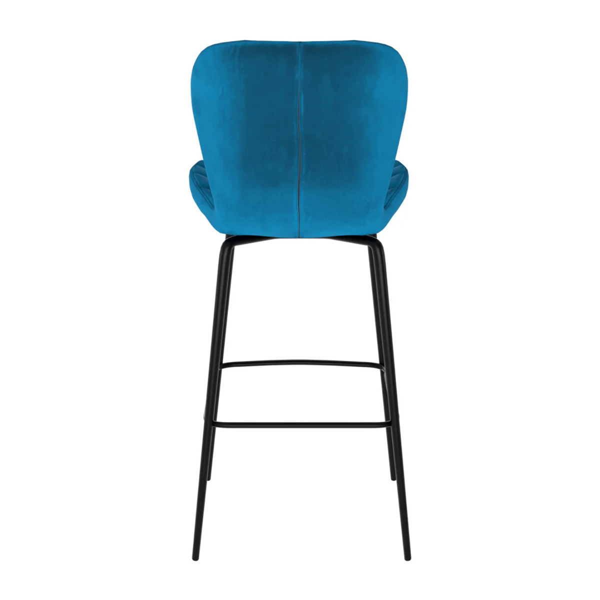 Lot de 2 chaises de bar 75 cm en velours bleu - Mazzia