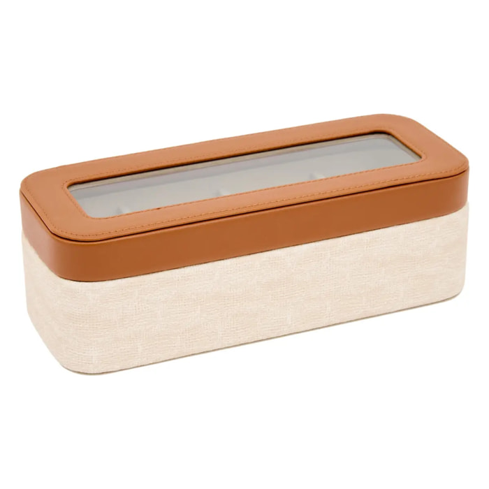 Boîte à montres Whisky rectangulaire 4 montres beige