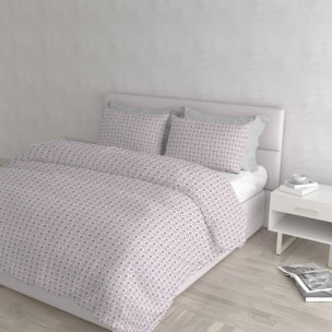PARURE COPRIPIUMINO ATHENA, 100% Cotone, Made in Italy - DORA ROSA