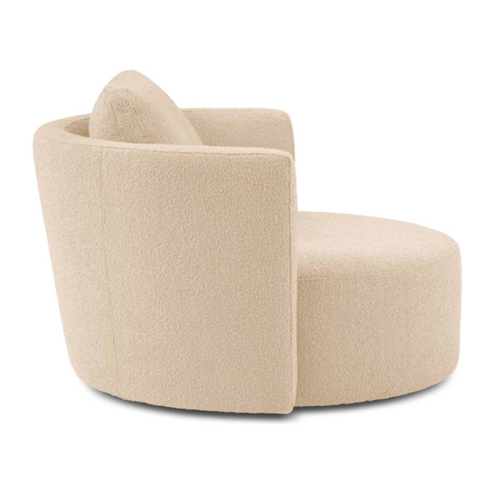 Fauteuil pivotant "Adam" en bouclé beige