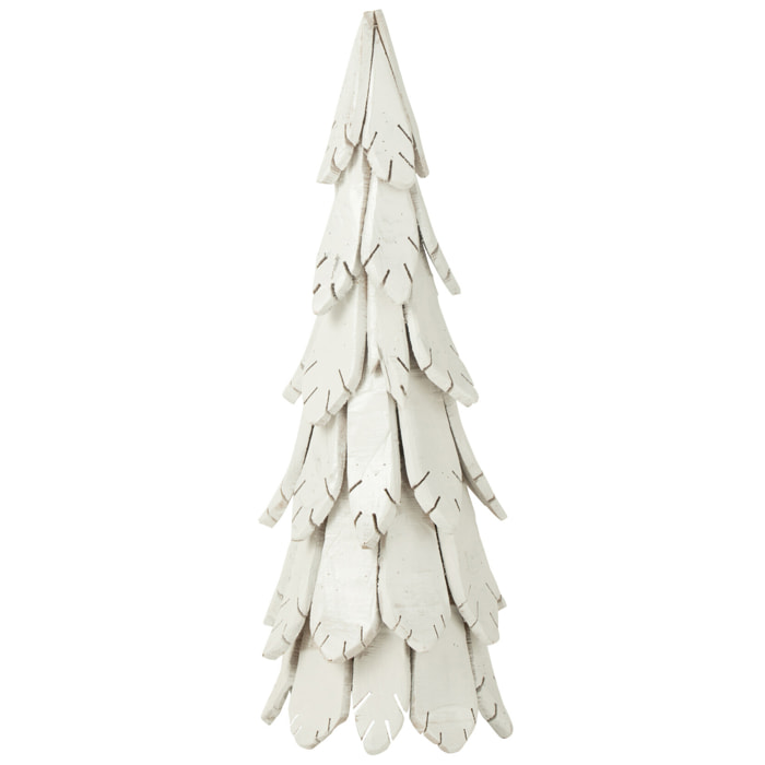 J-Line décoration Sapin Noël Pièces - bois - blanc - medium