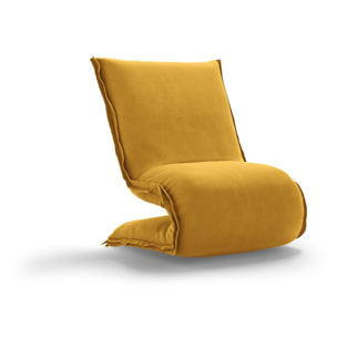 Fauteuil "Adeline" en velours jaune