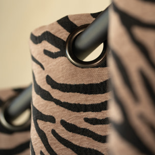 Rideau jacquard zèbre - Noir