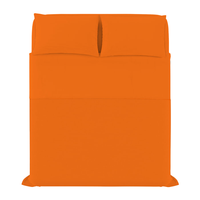 COMPLETO LETTO ELEGANT, 100% Microfibra, No Stiro - ARANCIONE