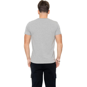 Camiseta básica de algodón elástico de manga corta con logo Leone 1947