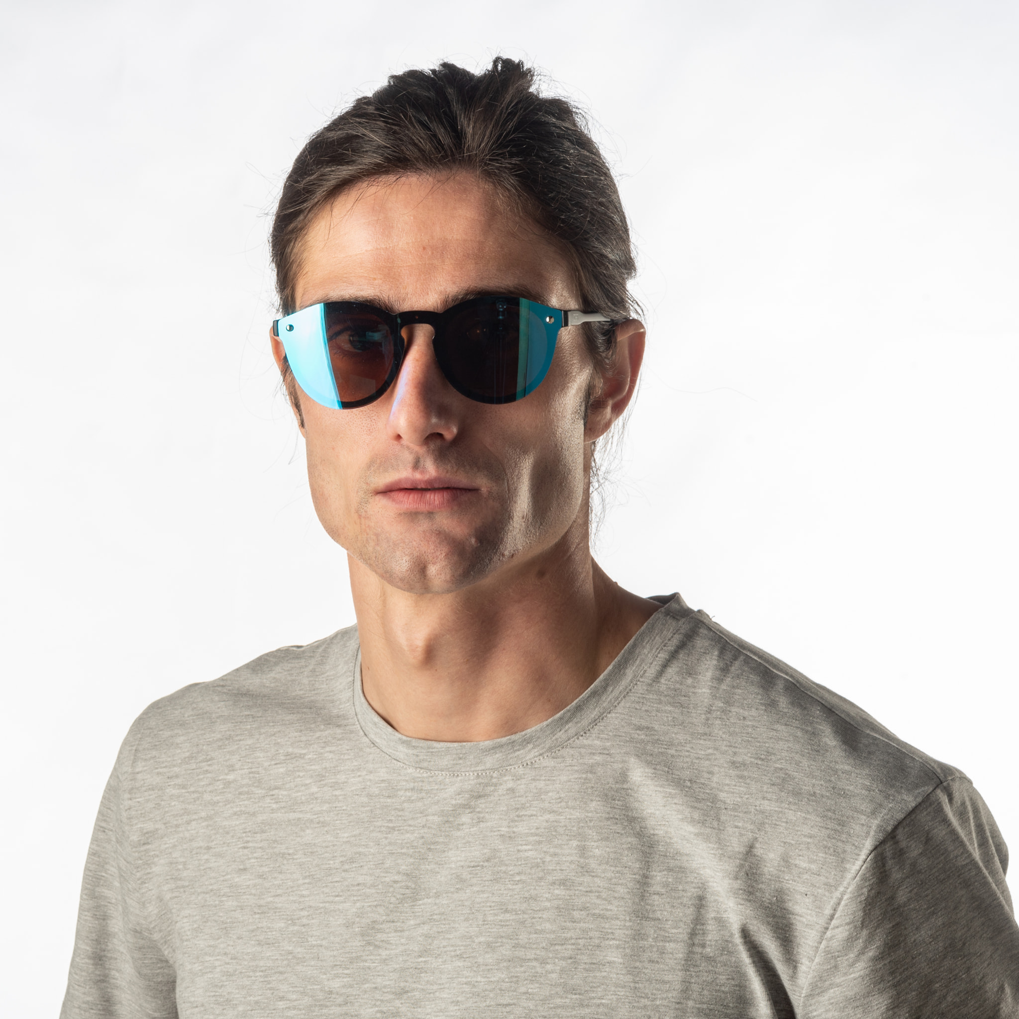 Gafas de sol PALO ALTO RIGA - Negro mate / Plana revo azul cielo