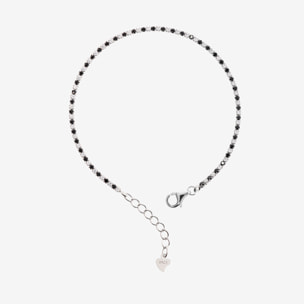 Bracciale Tennis Bicolore in Argento 925 placcato Platino con Cubic Zirconia Bianche e Nere