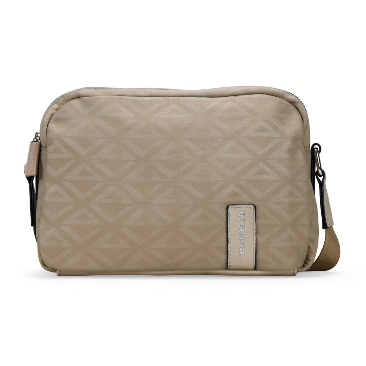 Bolso bandolera tostado en nailon