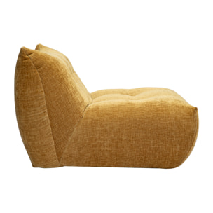 Fauteuil lounge en tissu effet velours texturé bronze BUMPY