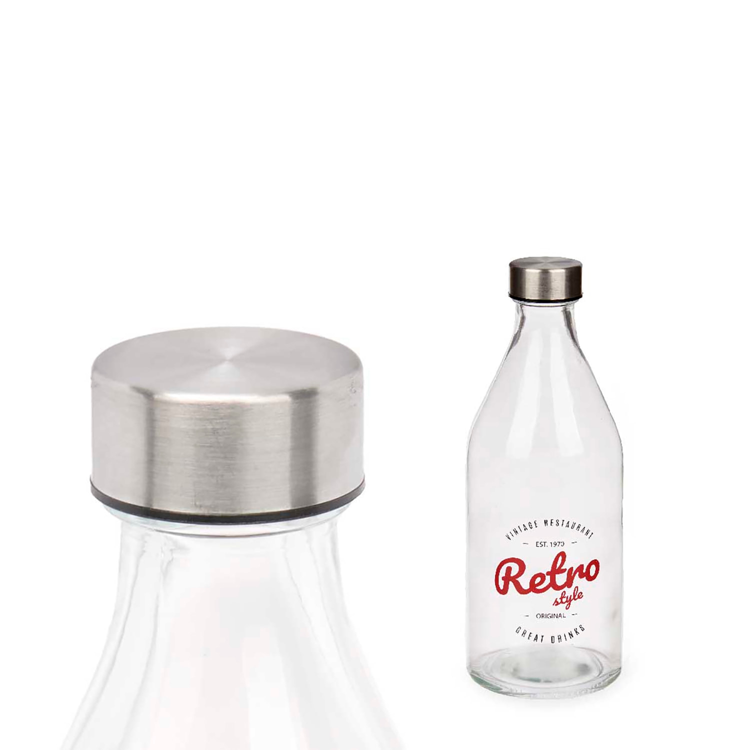 BOTELLA TAPON ACERO RETRO 1000ML