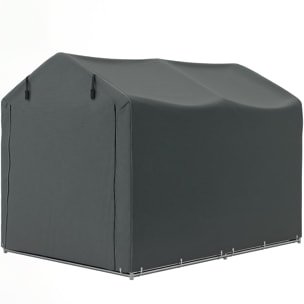 Tente de stockage - abri de jardin dim. 2 x 1,6 x 1,65 m - porte enroulable zippée - métal galvanisé PE gris