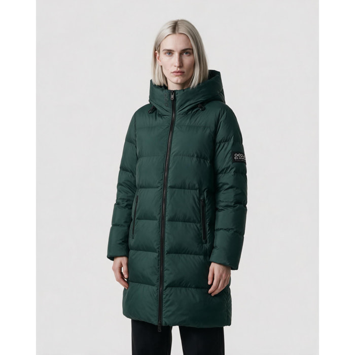 Abrigo para mujer ECOON Biarritz Long jacket - Verde Oscuro