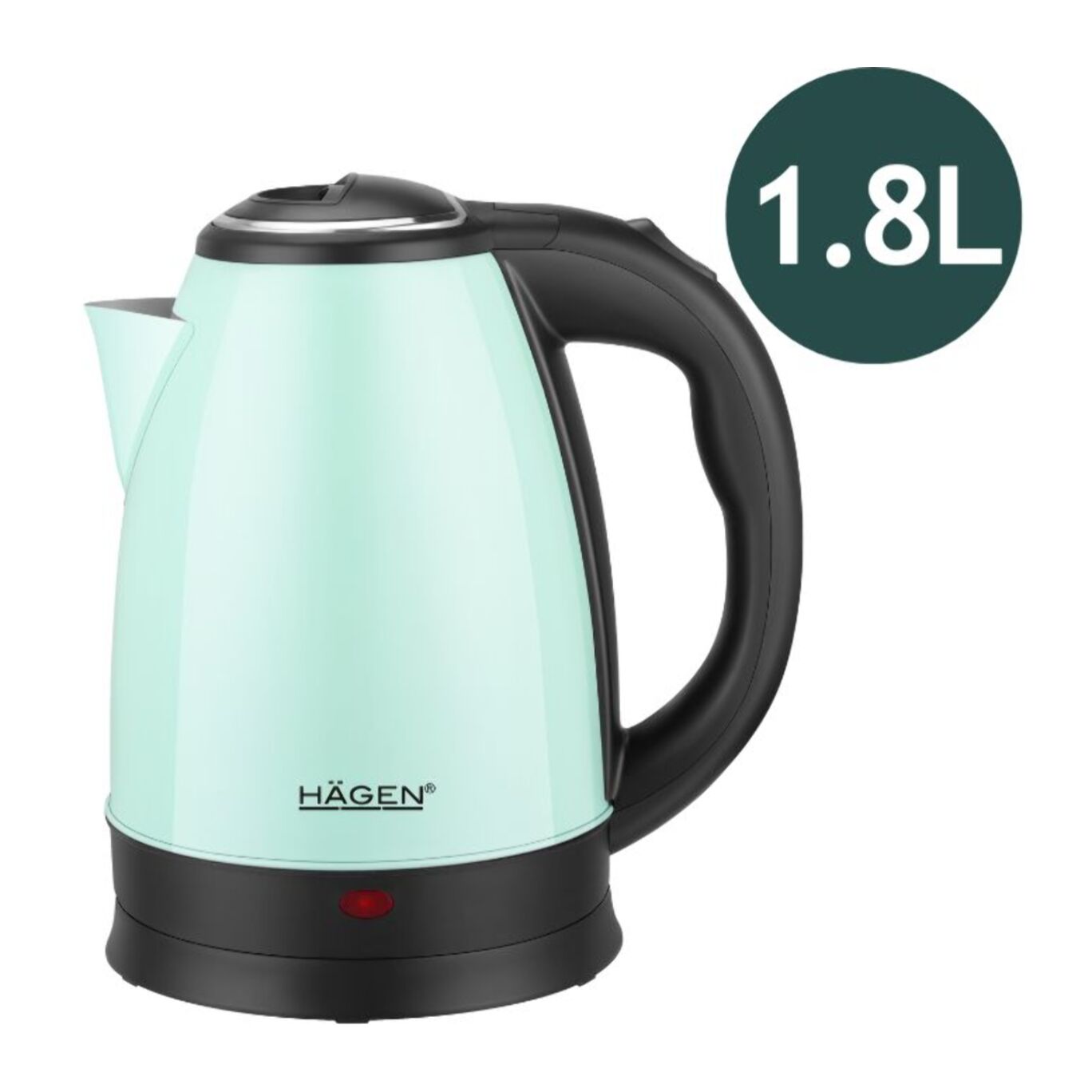 Bouilloire électrique 1.8L inox sans fil Vert Hagen HA5525-GRN