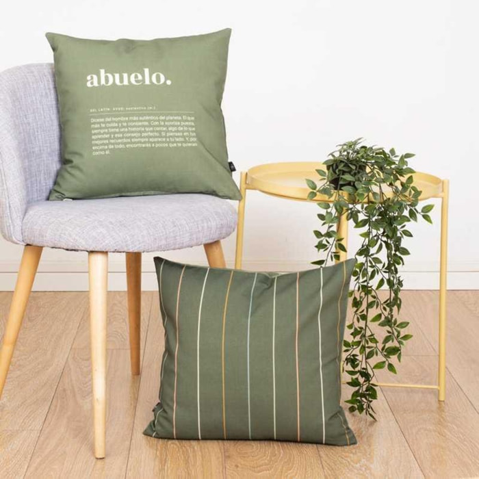 Funda de cojín "Abuelo. Definición" Verde