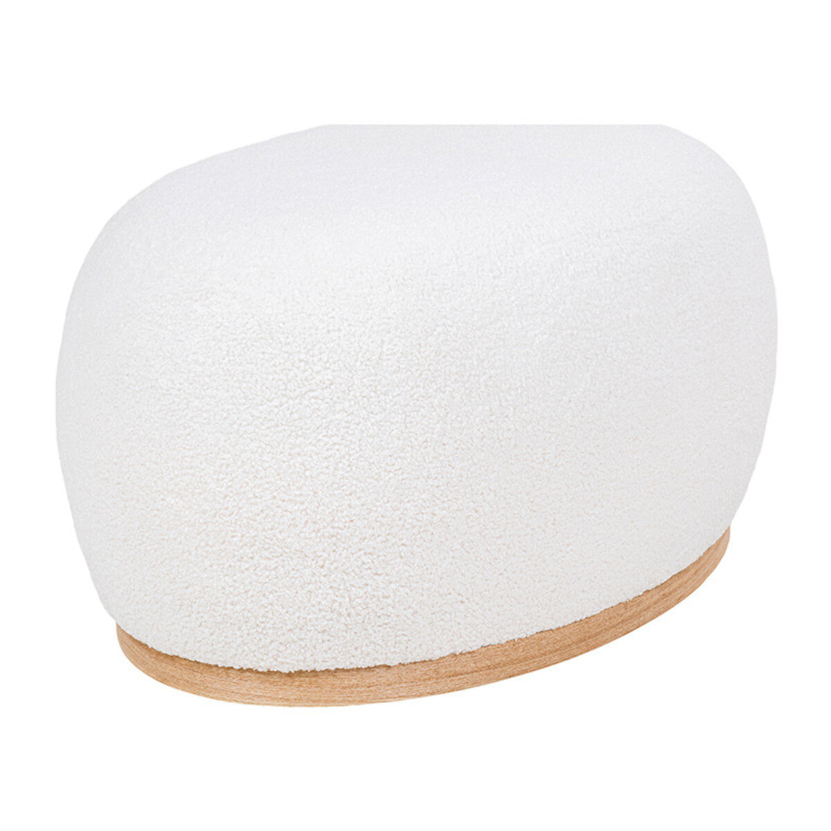 Amy - pouf - en tissu bouclette - Blanc