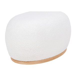 Amy - pouf - en tissu bouclette - Blanc