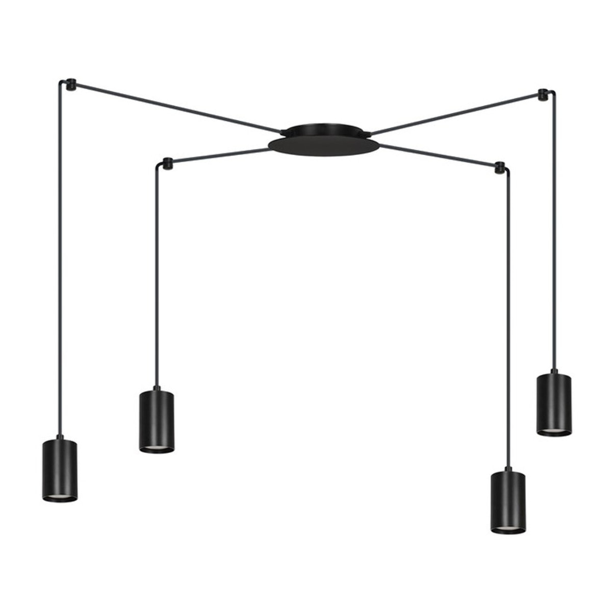 Lampada a sospensione TRAKER con struttura in acciaio nero