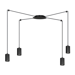 Lampada a sospensione TRAKER con struttura in acciaio nero