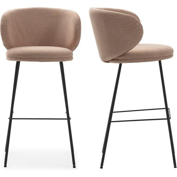 Lot de 2 tabourets en tissu - COCOON