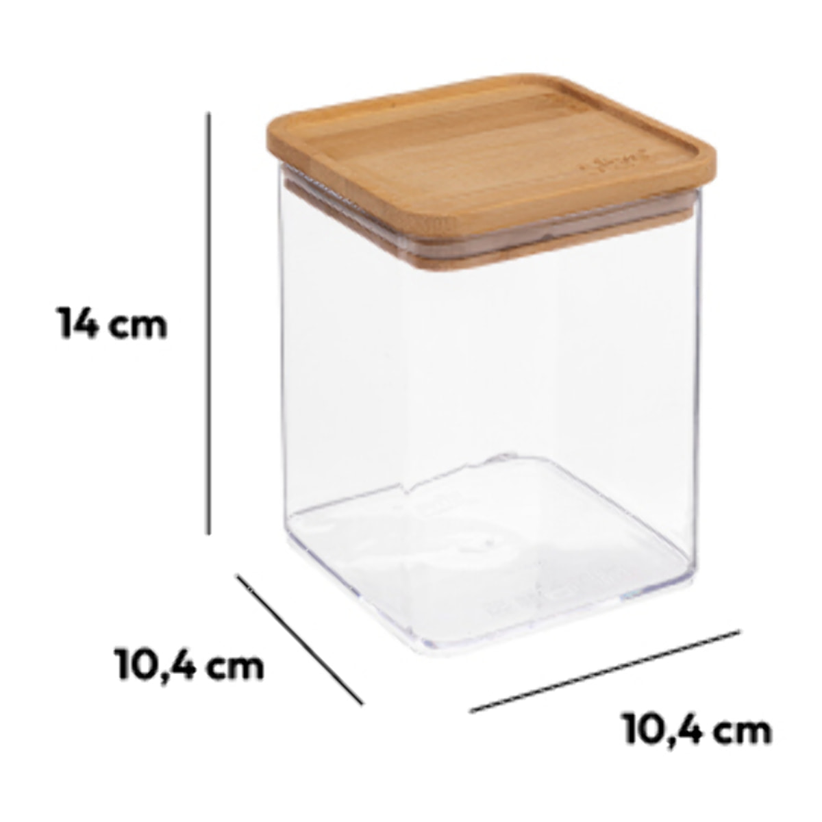 Boîte de conservation carrée couvercle bambou "Eske" 1L