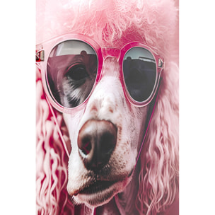 Tableau en verre caniche rose 80x120cm Kare Design