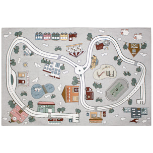 TAPPETO CAMERETTA PISTA GRIGIO CON FONDO ANTISCIVOLO MADE IN ITALY