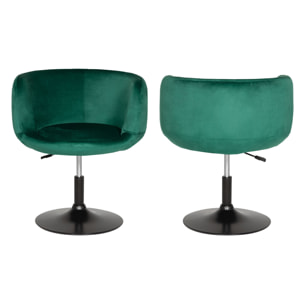 Tabouret de bar en velours vert NOLAN