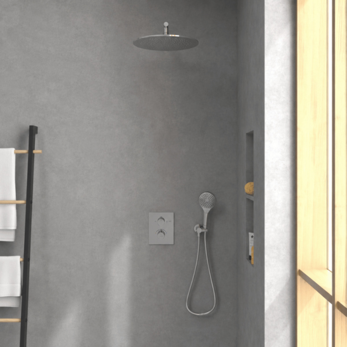 Colonne de douche encastrée VILLEROY & BOCH Universal Shower avec douchette 3 jets chromé