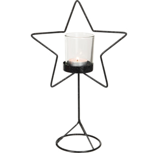 J-Line photophore Etoile Paillettes - métal - noir - small