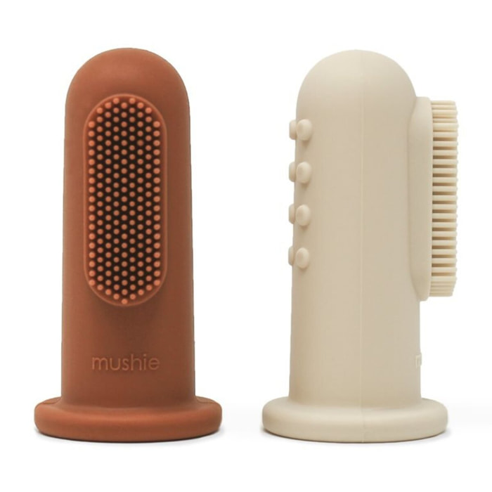 Mushie Pack 2 Cepillos Dientes Dedo Solid
