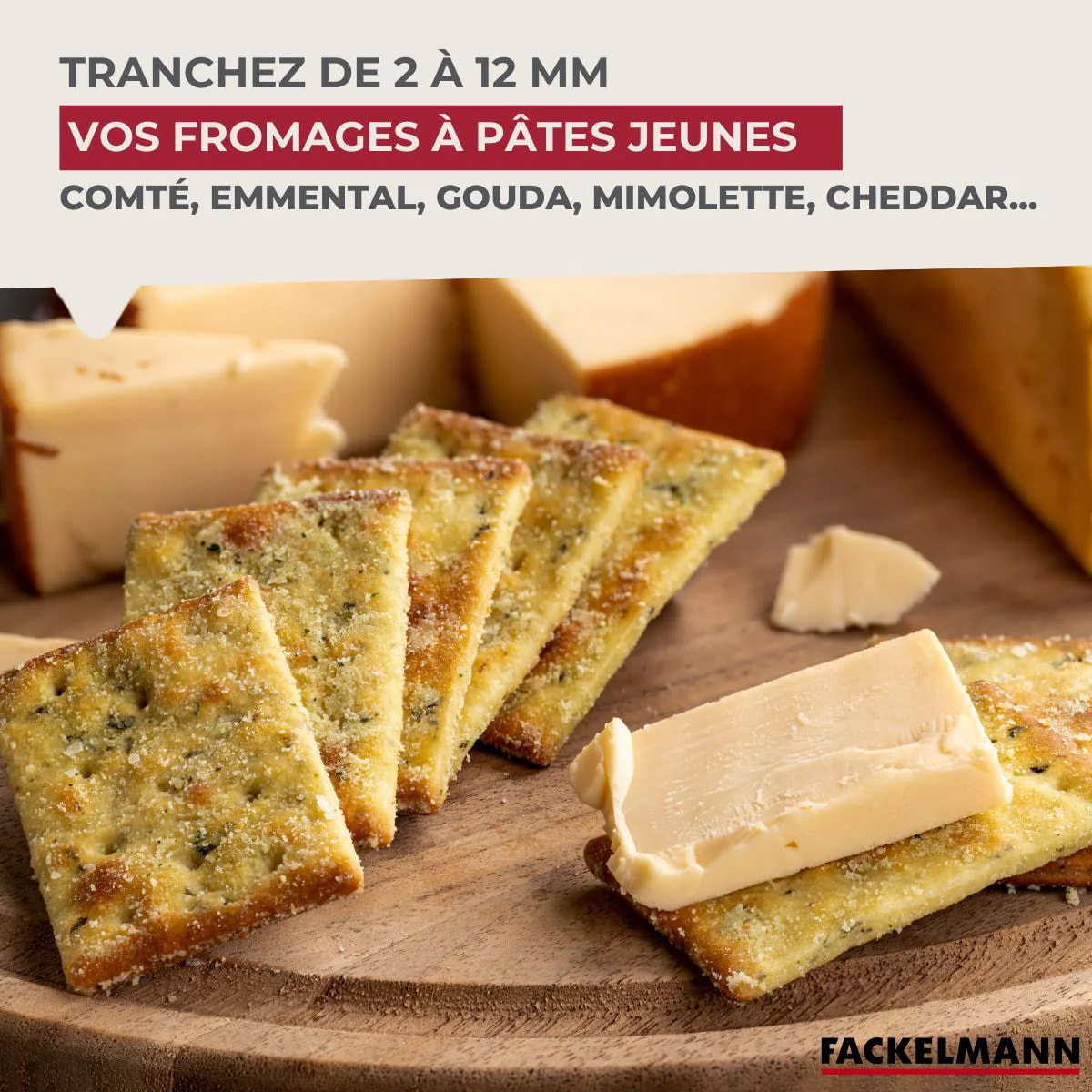 Coupe fromage en tranche en aluminium 15 cm Fackelmann Spécialités Culinaires