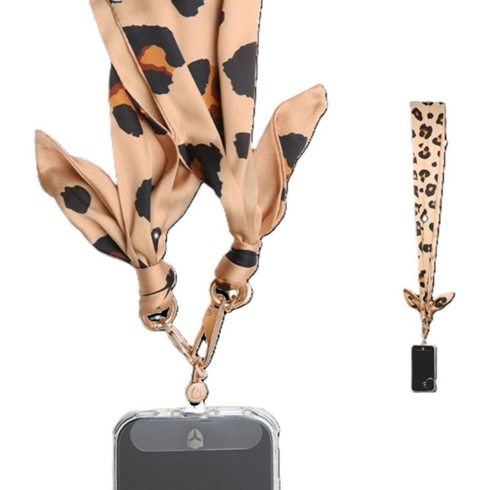 Bandoulière FORCE CASE Bandoulière foulard Léopard beige