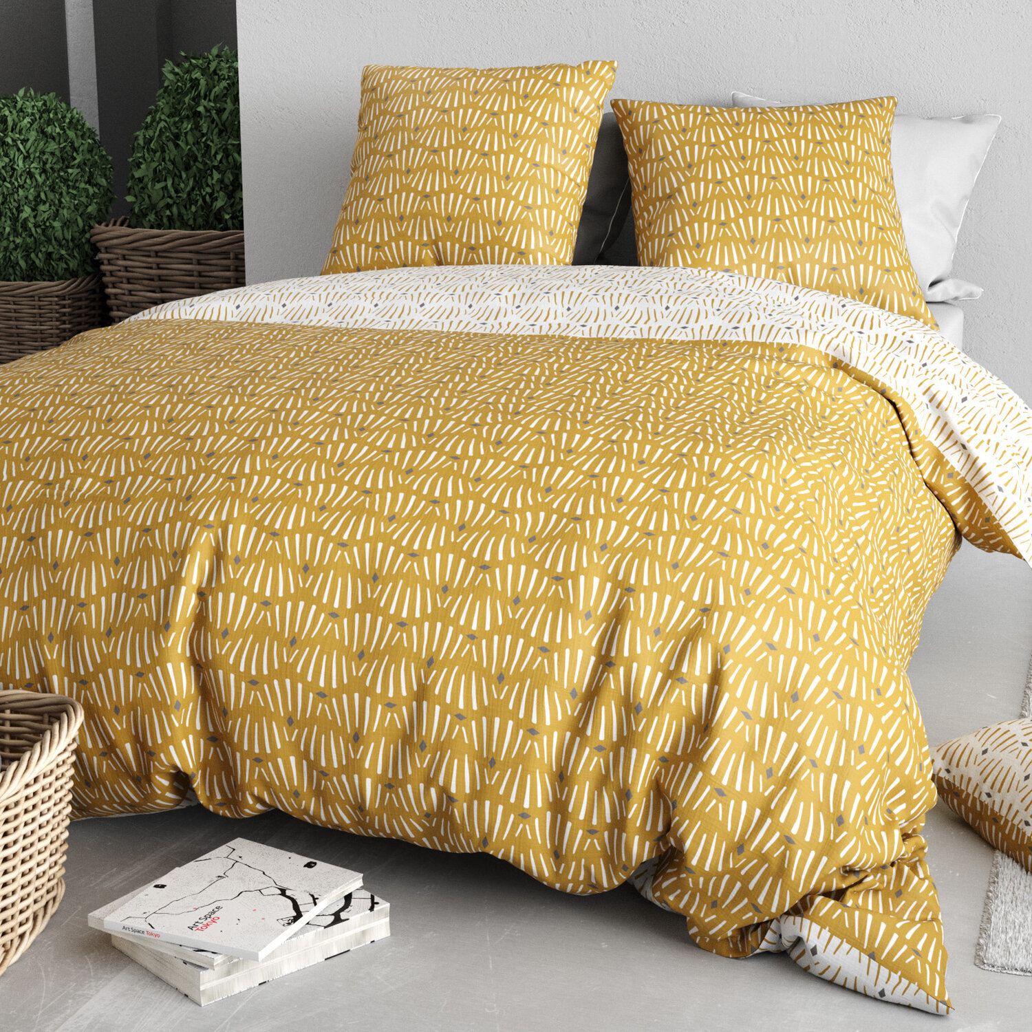 Parure housse de couette 3pcs polycoton rachel
