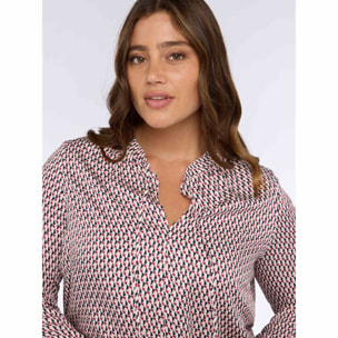 Fiorella Rubino - Blusa stampa geometrica in raso - Bordeaux