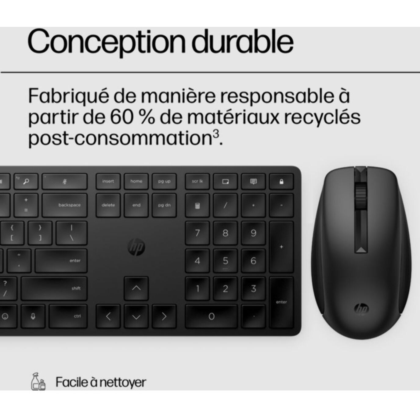 Clavier + Souris HP 650 Noir sans fil