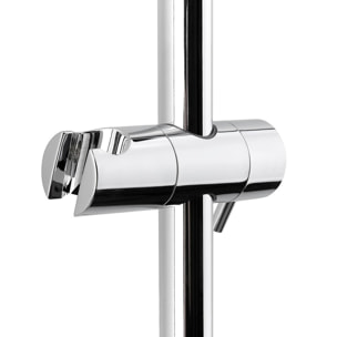 Système de douche mural avec mitigeur monocommande + douche de tête + douchette à main 3 jets, chrome (SATSSPKNEW)