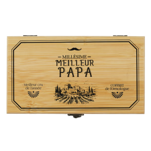 Coffret En Bambou Pour Le Vin 5 Accessoires