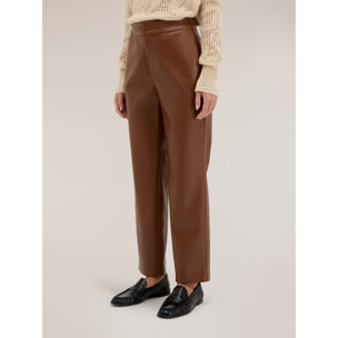 Motivi - Pantaloni regular effetto lucido - Marrone
