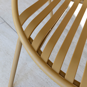 Salon de jardin 4 places en polypropylène ocre CALYPSO