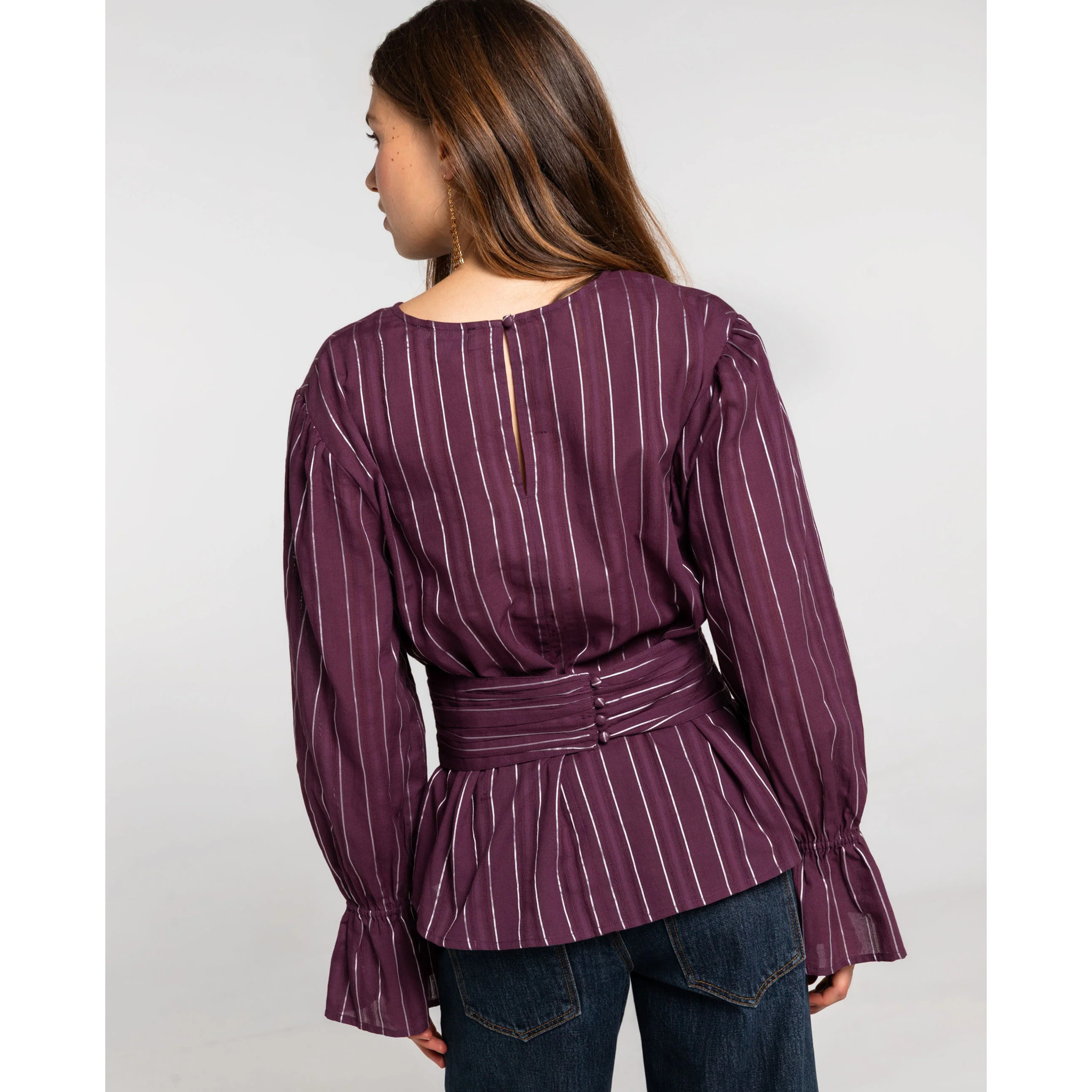 Blusa holgada con cuello barco