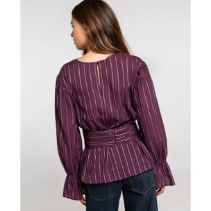 Blusa holgada con cuello barco