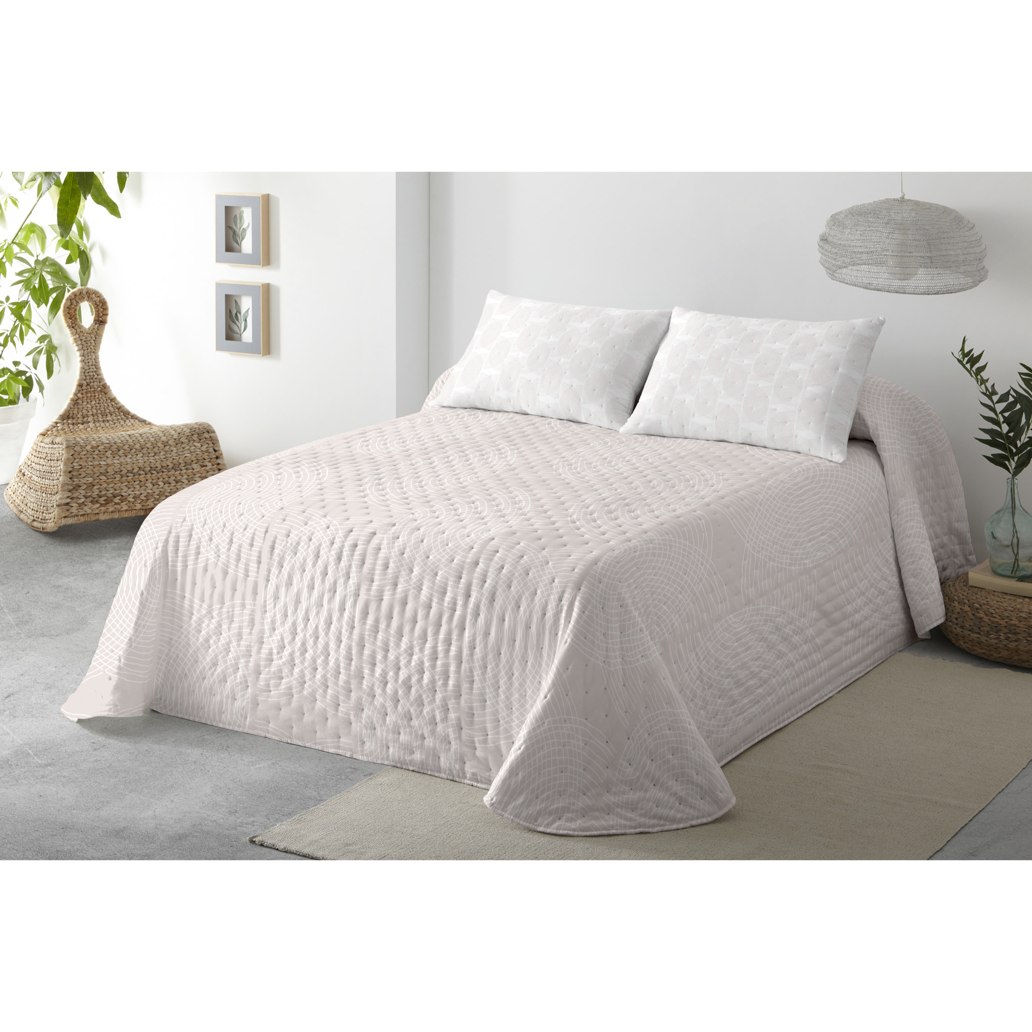 COLCHA SUAVE REVERSIBLE DN NAHIA BEIGE