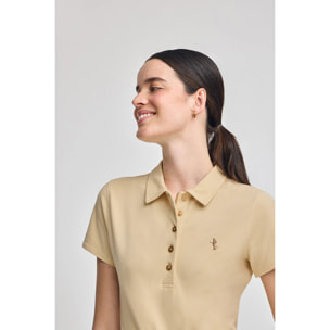 Polo avorio a maniche corte in cotone con ricamo Rigby Best