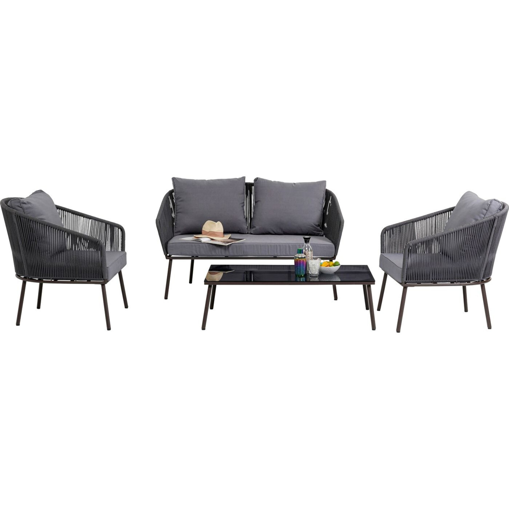 Salon de jardin Elba 4 places gris Kare Design