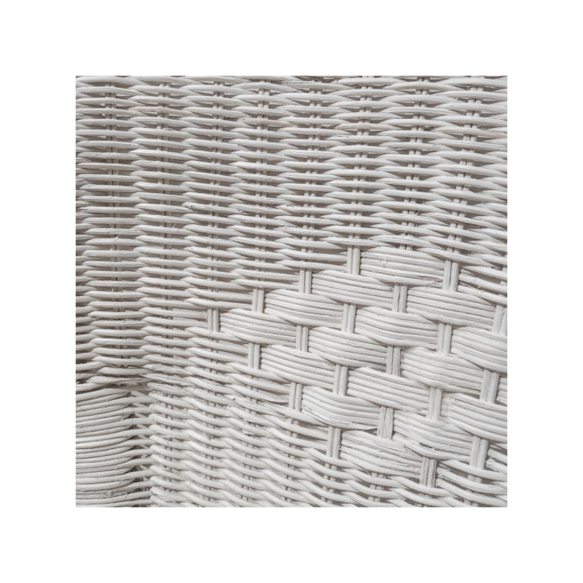 Fauteuil en rotin blanc tressé avec accoudoirs, pour jardin et intérieur - VIVIA