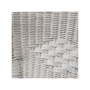 Fauteuil en rotin blanc tressé avec accoudoirs, pour jardin et intérieur - VIVIA