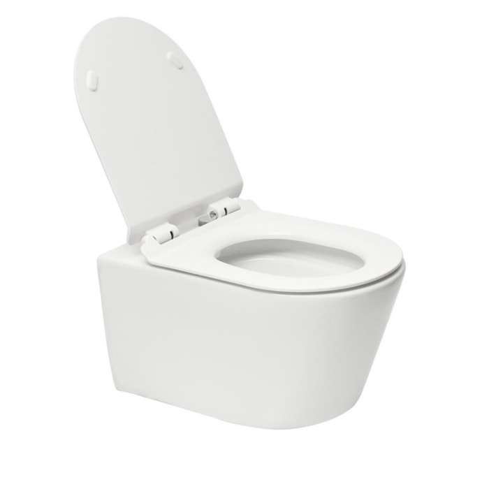 Pack WC Bâti-support V-Fix Core + WC sans bride SAT Brevis + Plaque, Blanc brillant (V-FixBrevis-1)