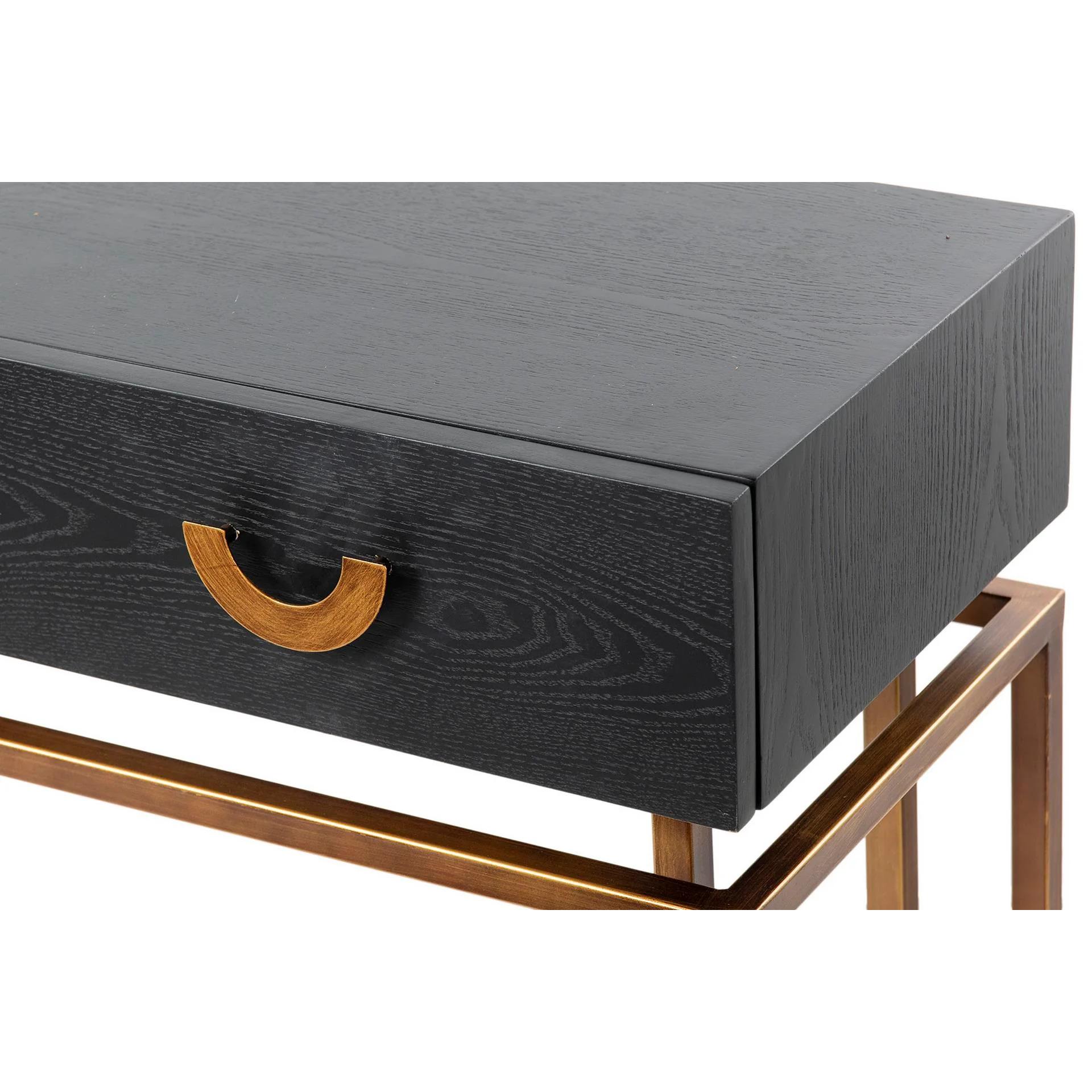 Consola Madera-metal Negro-dorado 80x35x77,3 Cm